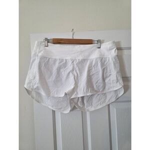 Lululemon White Speed Up Short 14Tall